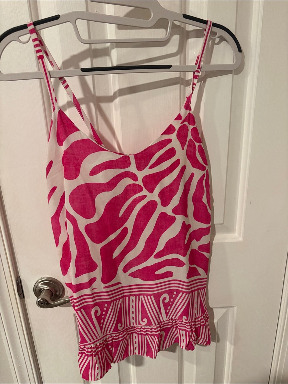 Pink Printed Spaghetti Strap Tank Top